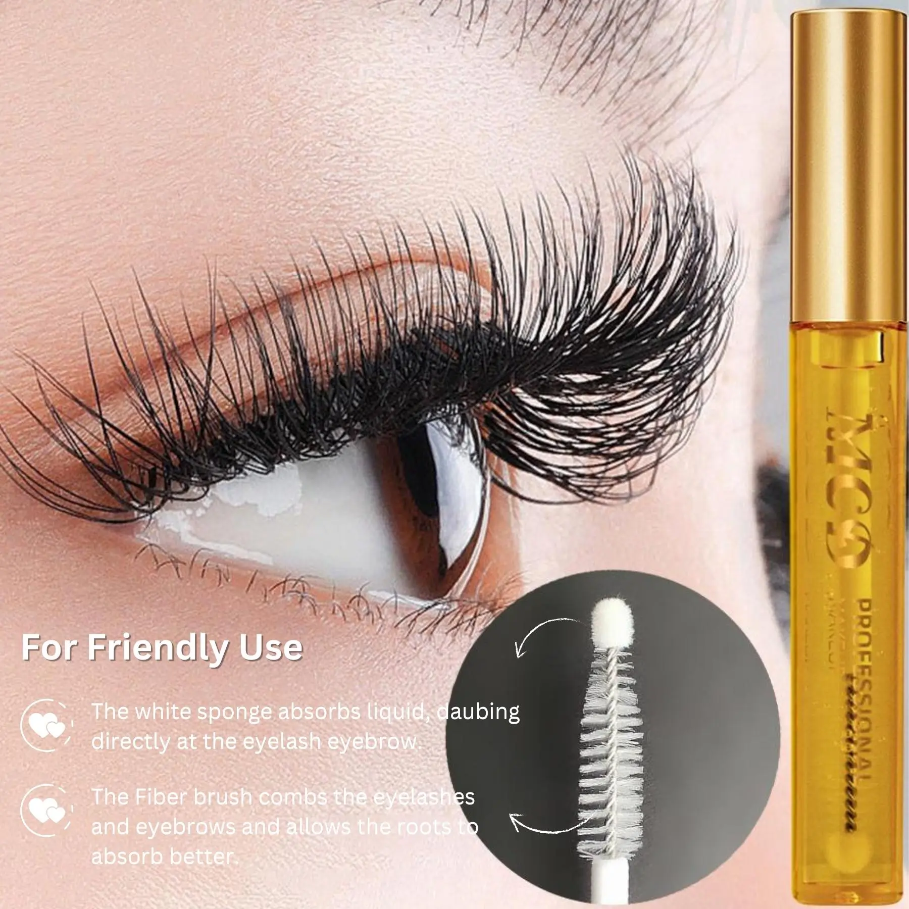 Natural Eyelash Eyebrow Enhancer Serum, Eyelashes Enhancer, 1/3 Counts Natural Ingredients for Healthier, Thicker Lashes and Brows, Eyelash Growth Serum, Volumizing Eyebrow Enhancer Serum, Mascara Liquid