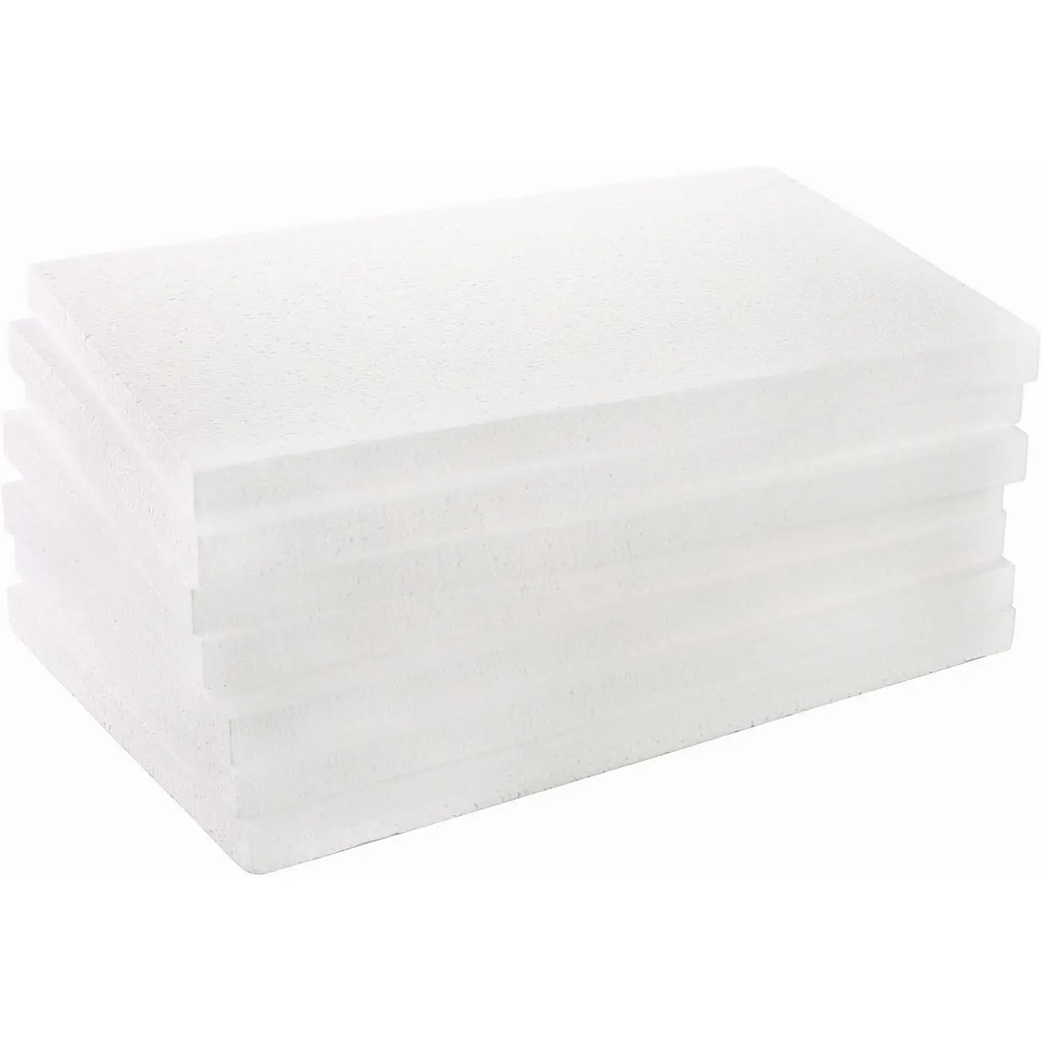 7 Pack Craft Foam Blocks, 17x11x1 Inch White Foam Rectangle Blocks, Polystyrene Sheets, EPS Boards for Arts and Crafts, Sculpting, Modeling, School, Home