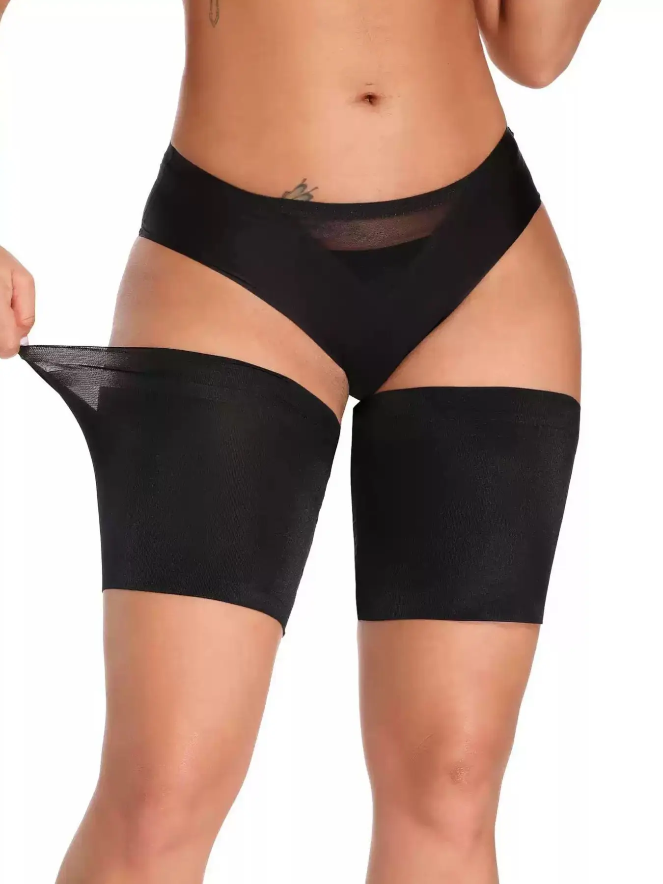 Summer Invisible Non-Slip Thigh Guards for Women, High Elasticity Anti-Rolling Leg Socks, Flesh Color, Plus Size, Prevents Exposure, Coverage