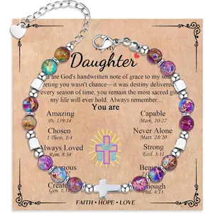 Easter Basket Stuffers for Teens Girl ,  Bracelet for Women Girls, Easter Gifts for Daughter Granddaughter Sister In Christ  Niece, Christian Baptism Confirmation First Communion Gifts for Girls