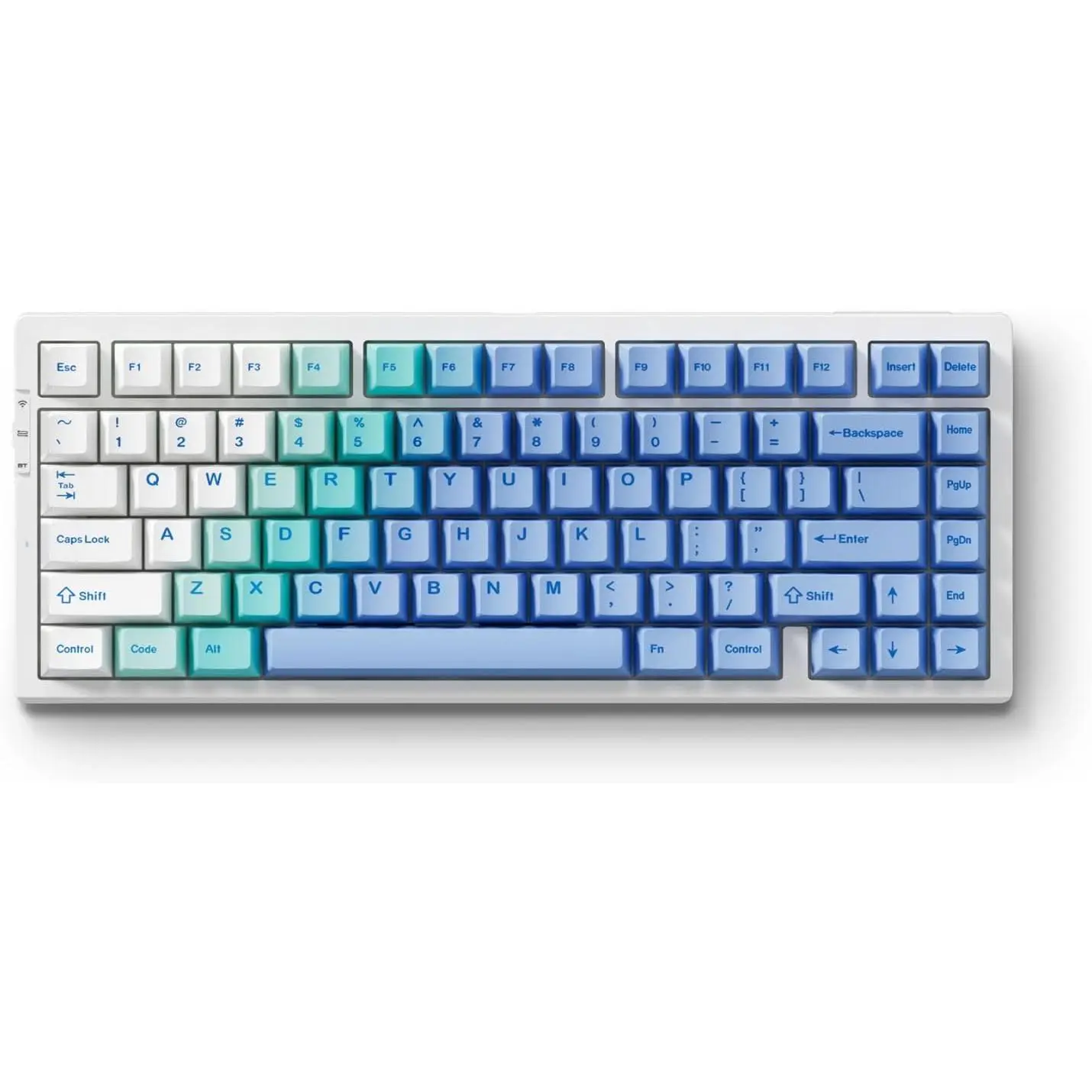 G75 PRO 75%  Mechanical Keyboard, TKL Keyboards Tri-Mode BT5.0/2.4GHz/USB-C, Hot Swap Custom Creamy Keyboards Linear , Double Shot PBT Keycaps RGB LED Backlit, White&Blue