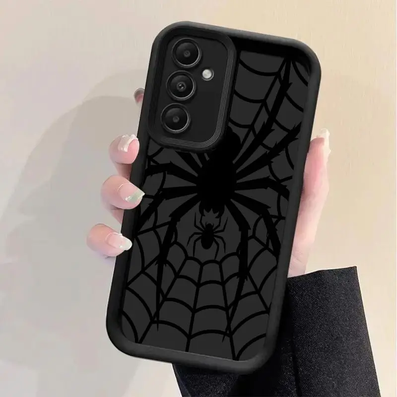 Phone Case: Spider Web Phone Case Black with Spider And Web Pattern for Galaxy S26 S25 S24 S23 S22 S21 Fe Plus Ultra A13 A14 A15 A16 A17 A33 A34 A35 A36 A52 A53 A54 Note20