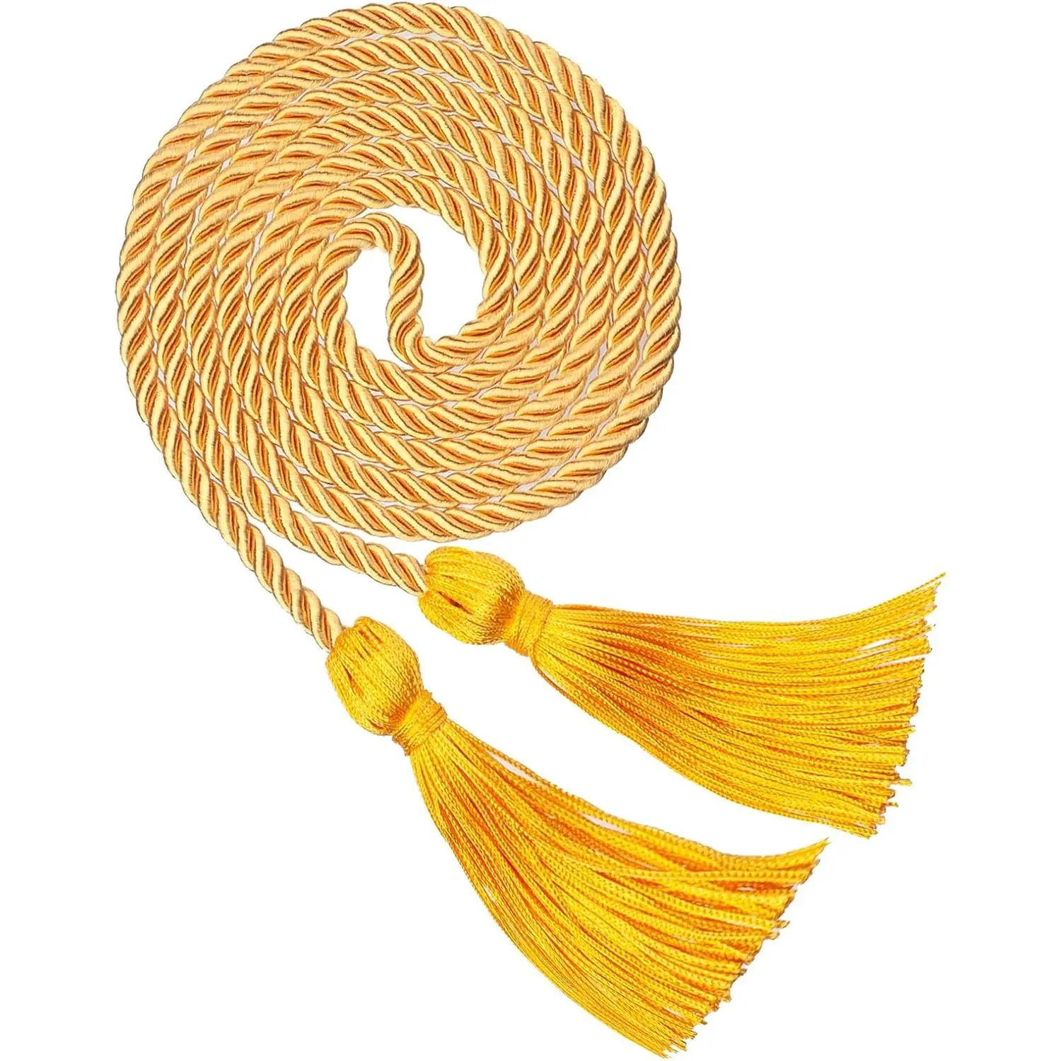Gold Graduation Honor Cords for Class of 2026, 68" Rayon Braided Grad Cord with Tassels, Polyester Yarn Honor Ropes for Bachelor Master Doctoral