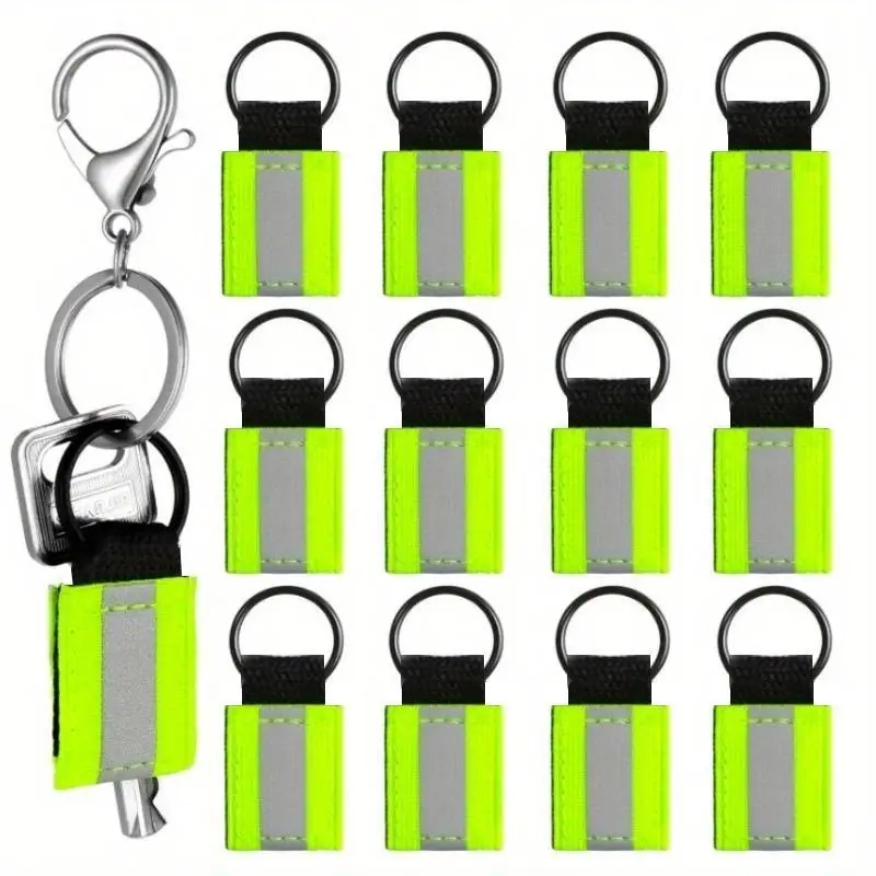 6pcs Reflective Straps Safety Reflector Pendants Key Chain Reflective Keychains Safety Marker For Night Cycling Bag Pendants