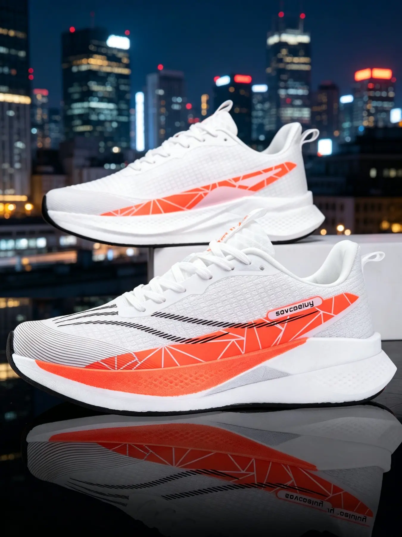 Unisex Professional Racing Shoes, Lightweight Athletic Sneakers, Lightweight Sporty Sneakers, Lightweight Breathable Mesh, Shock Absorption, Outdoor Sports, Fashionable Couple Sneakers