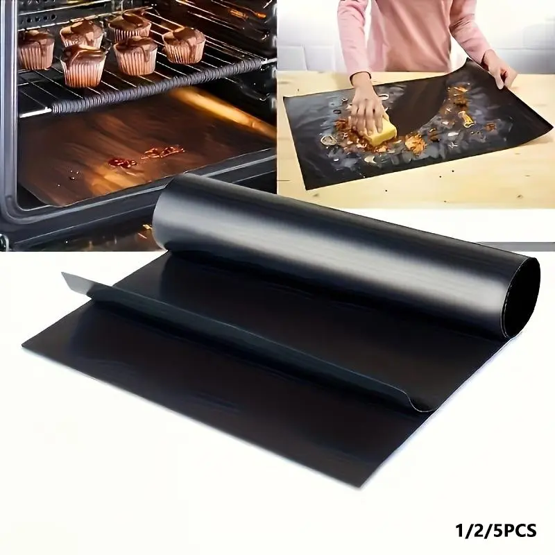 Reusable Non-Stick Oven Liners, Glass Fiber Baking Mats for Electric Stoves Gas Ranges Breadmakers Grills, Durable Kitchen Accessories, Bakeware, Baking Tools, Home Baking Supplies