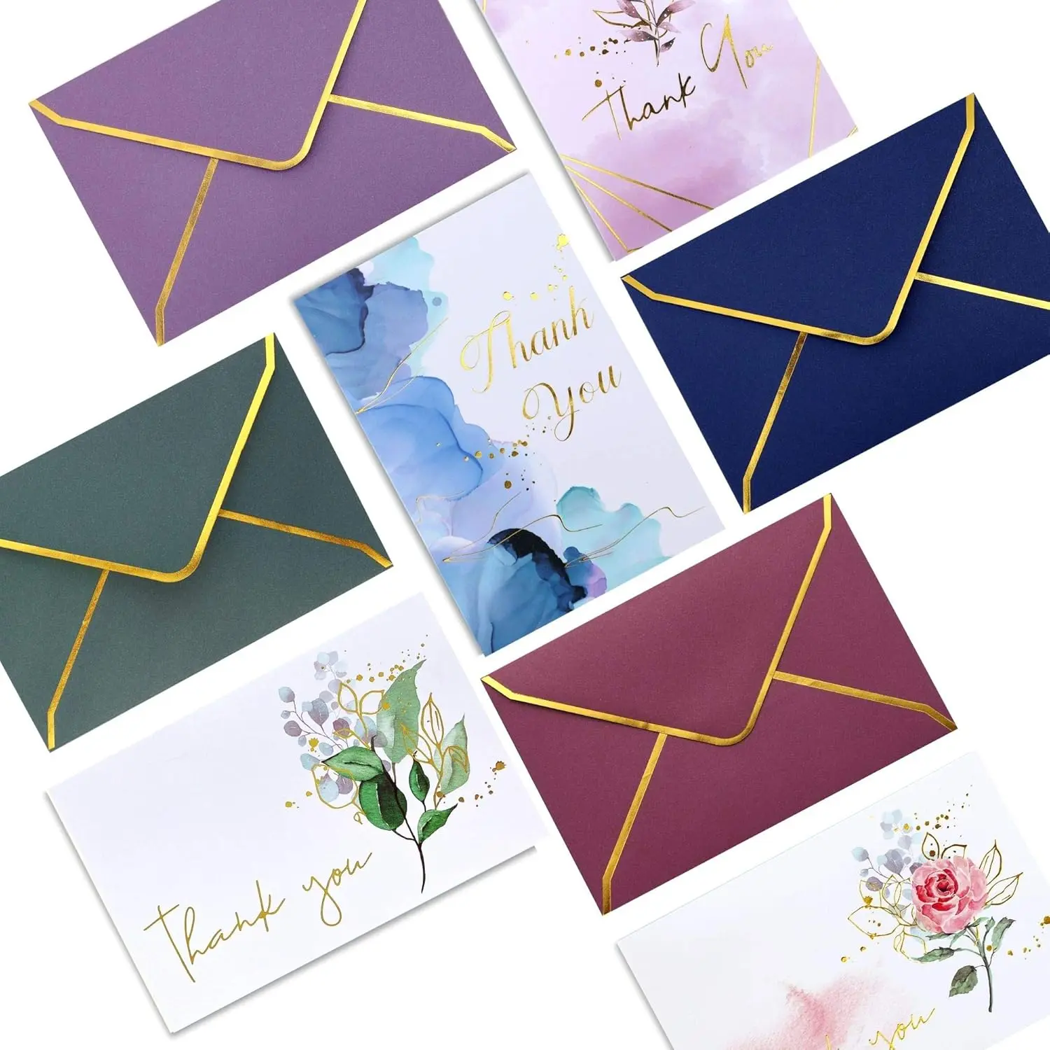 Design Heavy Duty Thank You Cards with Envelopes - 36 PK - Gold Thank You Notes 4x6 Inches Baby Shower Wedding Cards Small Business Graduation Funeral Bridal Shower (Assortment)