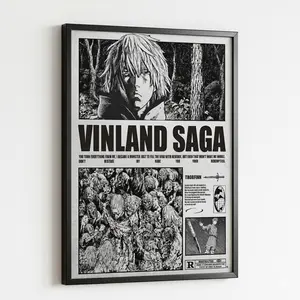 aterproof Home  Thorfinn Vinland Saga Anime Art Poster, Manga Retro Artwork Wall  Print decor
