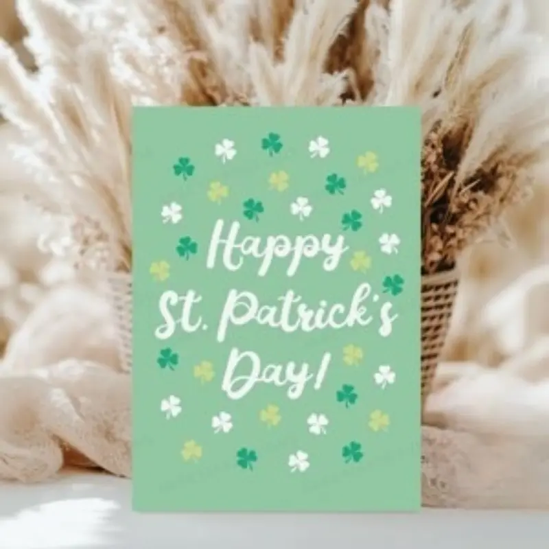 1pc St. Patrick's Day card, shamrock card, St. Patrick's Day card, Irish friendship gift, St. Patrick's Day, lucky shamrock;