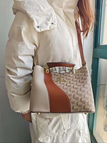 Classic Fashion Versatile Shoulder Bag, High-End Vintage Print Crossbody Backpack, Large Capacity Women's Bag, Casual Handbag Satchel, Casual Geometric Pattern