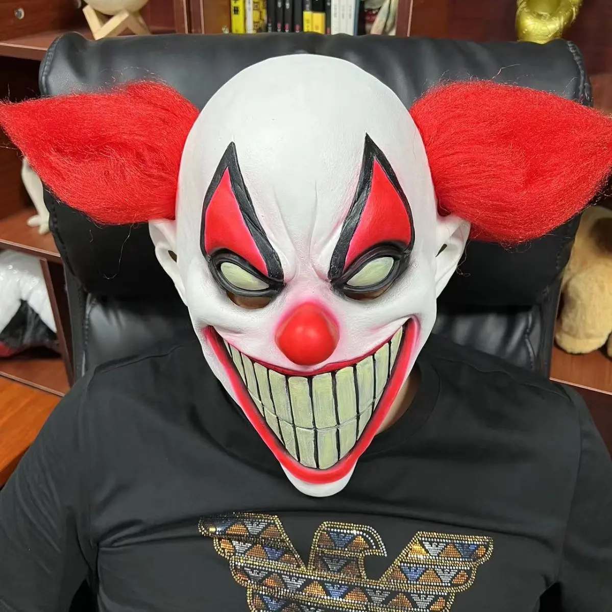 Cool & Scary Latex Clown Mask, Cute Funny Full-Face Headgear, Cosplay Costume Prop for Halloween Parties & Balls, Party Photo Prop