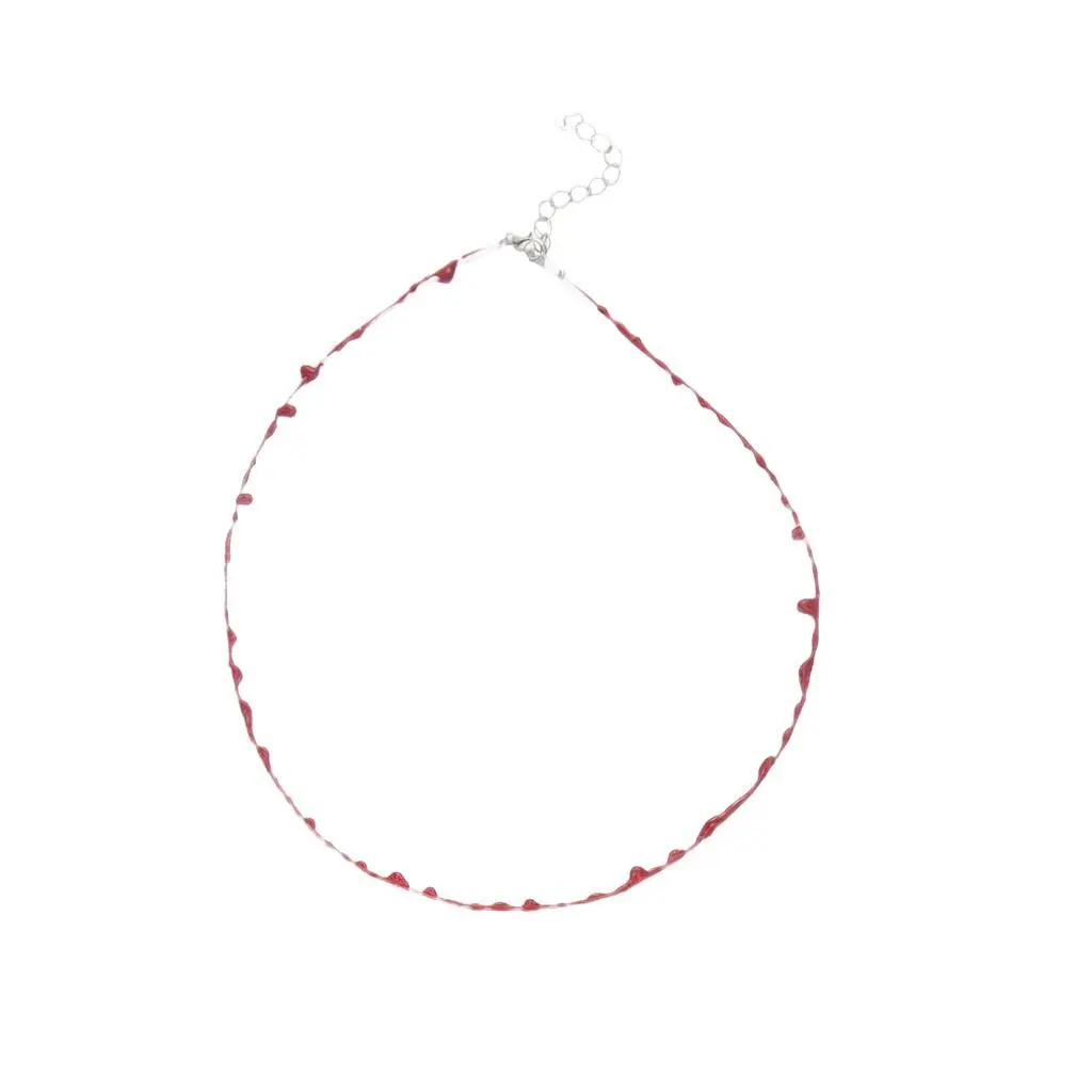 Women's 2026 Halloween Decor Alloy-Plated Minimalist Unisex Red Blood Drip Jewelry Set - Necklace, Bracelet, Gothic Spooky Vampire Droplet Choker with Layered Look