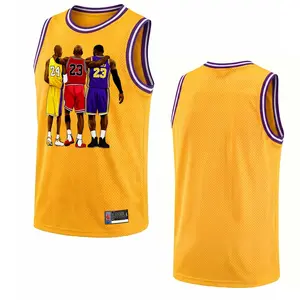 Men’s Retro Basketball Graphic Mesh Tank Top, Sleeveless Sports Jersey Style Shirt, Breathable Athletic Training Vest, Casual Streetwear Summer Top for Workout, Fitness, Running and Daily Wear