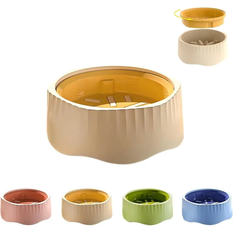 2-in-1 Convertible Slow Feeder Dog Bowl Regular and Slow Mode for Fast Eaters Anti-Bloat Interactive Puzzle Non-Slip for Small Medium Large Breed Dogs Cats Puppies Pets, All Sizes, Detachable, Food Grade, Multi-Colors