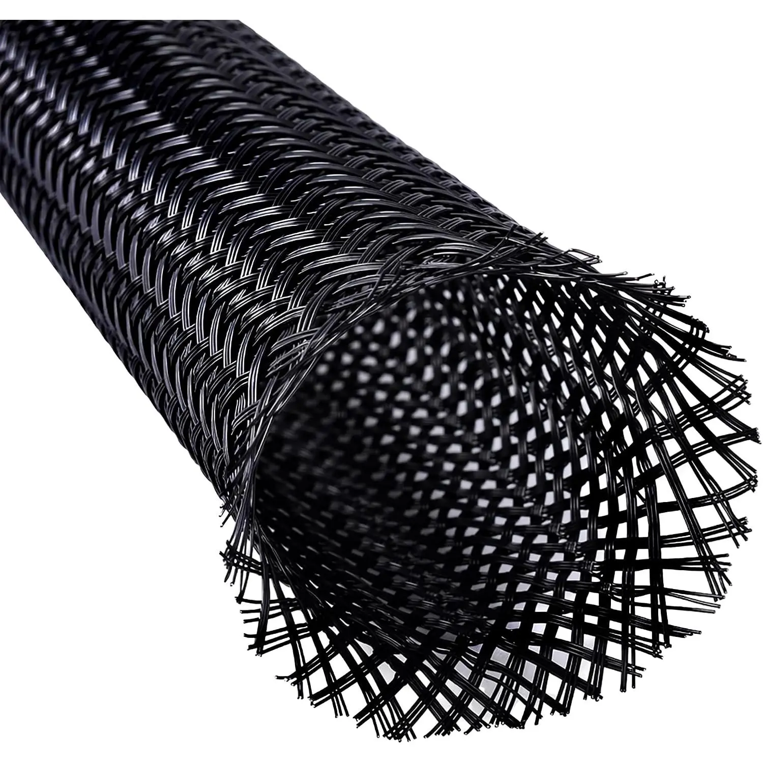 32ft 1/8"  Expandable Braided  Sleeving, Flexible Wire  Management Cord Protector - Black