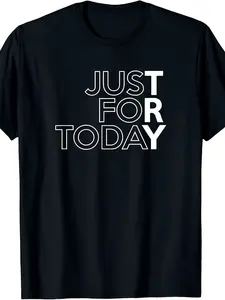 7.5oz Unisex Soft Aa Recovery Meeting T-Shirt, 220g Vintage Group Tee, Today Only Print, Casual Top