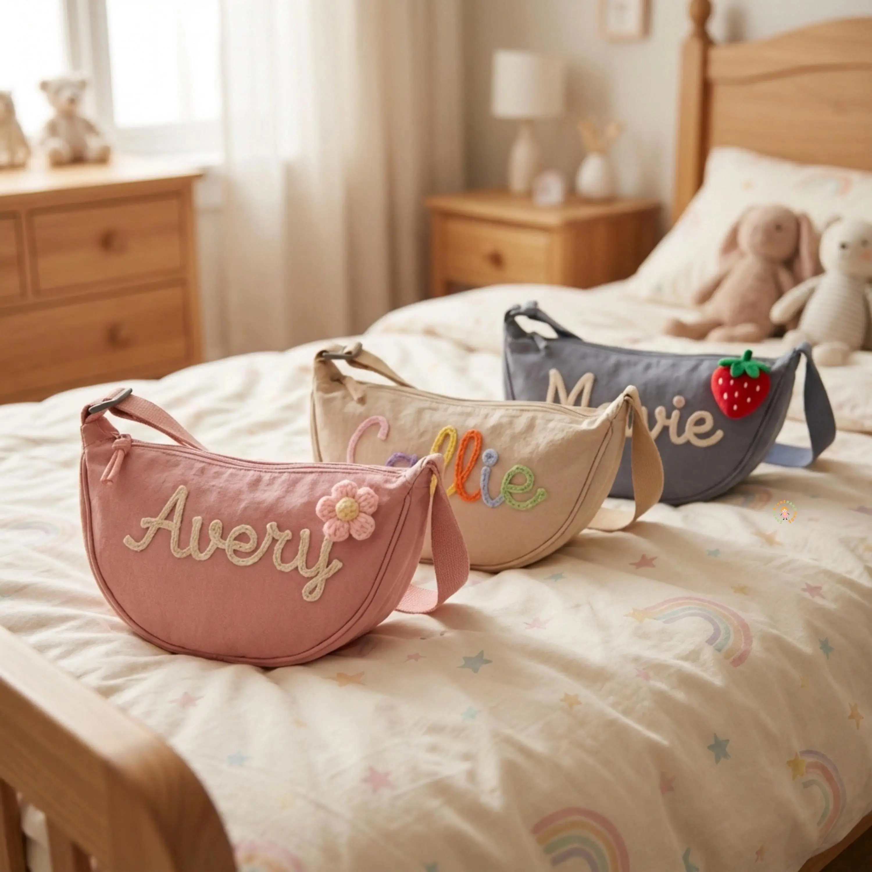 AS1043 Exclusive Custom Personalized Messenger Bag Custom Name DIY Lightweight Dumpling Bag Holiday Gift