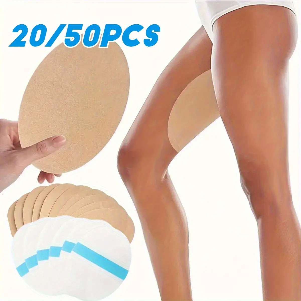 Invisible Anti-chafing Thigh Pads, 20/50pcs Self-adhesive Sweat-absorbent Leg Protectors for Women, Durable Anti-slip Friction Prevention Patches for Active Daily Wear, Sweat Guard, Body Care
