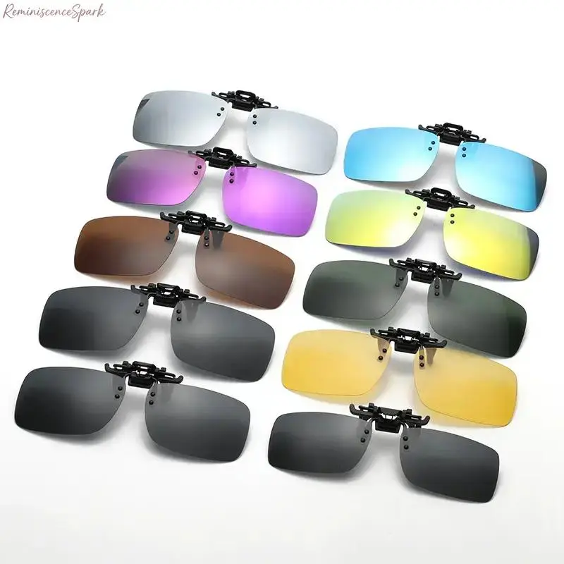 Unisex Clip-On Polarized Sunglasses for Prescription Eyeglasses - Slim Frame, Anti-Glare TAC Lens, UV400 Shield, Lightweight All-Season Sports Eyewear for Driving, Outdoor Activities