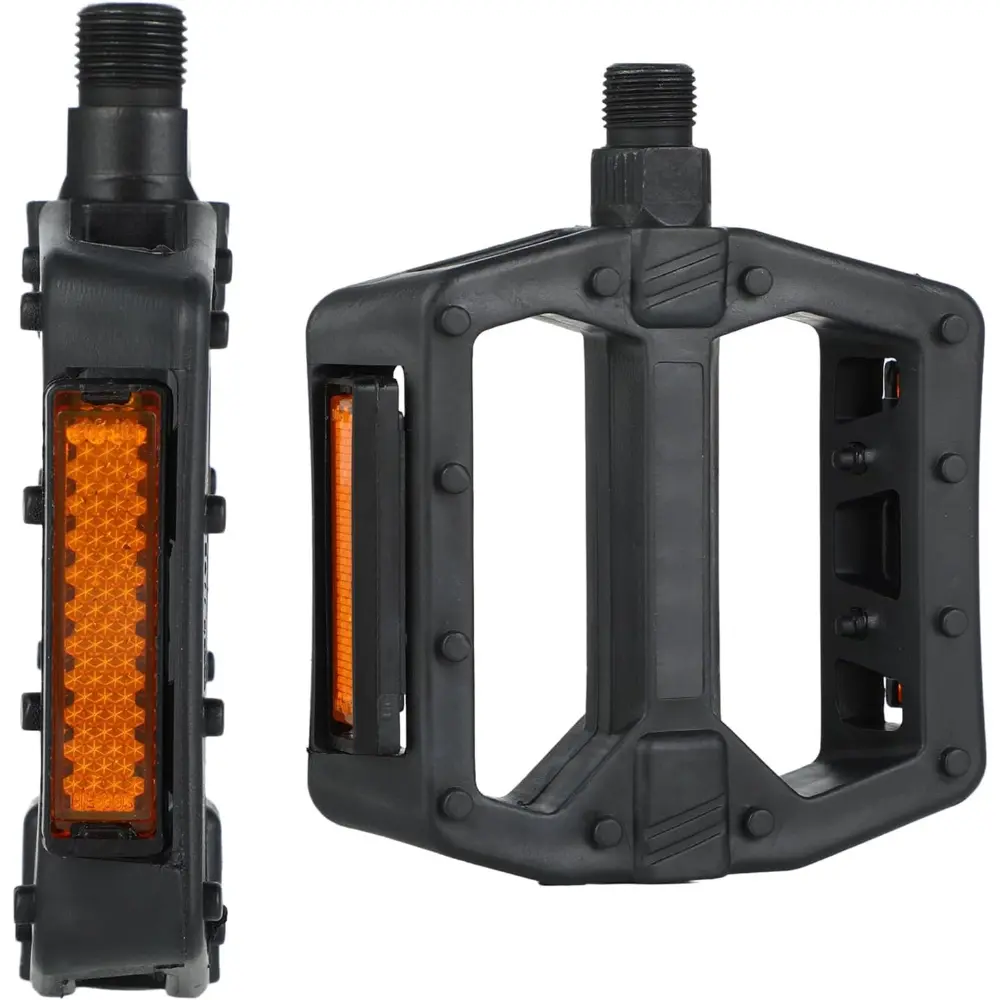 Universal Bike Pedals - 9/16 Thread, 0.55 lbs Lightweight Black PP Body Nylon Non-Slip Platform, Easy Installation, 352 lbs Load Capacity, Daily Commuting & Off-Road Trail Pedals, Fits Most Adult Mountain Bikes (MTB), Durable Design, Dual-Sided Studs, Pla