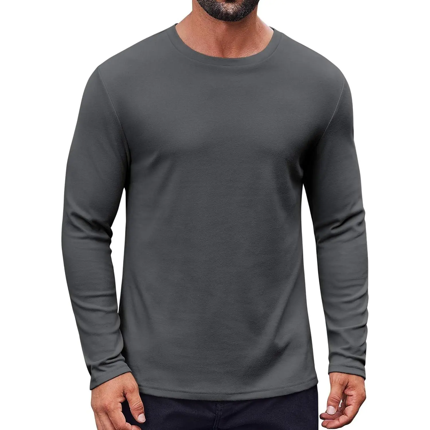 Thermal Shirts for Men Heavyweight Long Sleeve T Shirt Casual Basic Shirts Stretch Crew Neck Undershirts