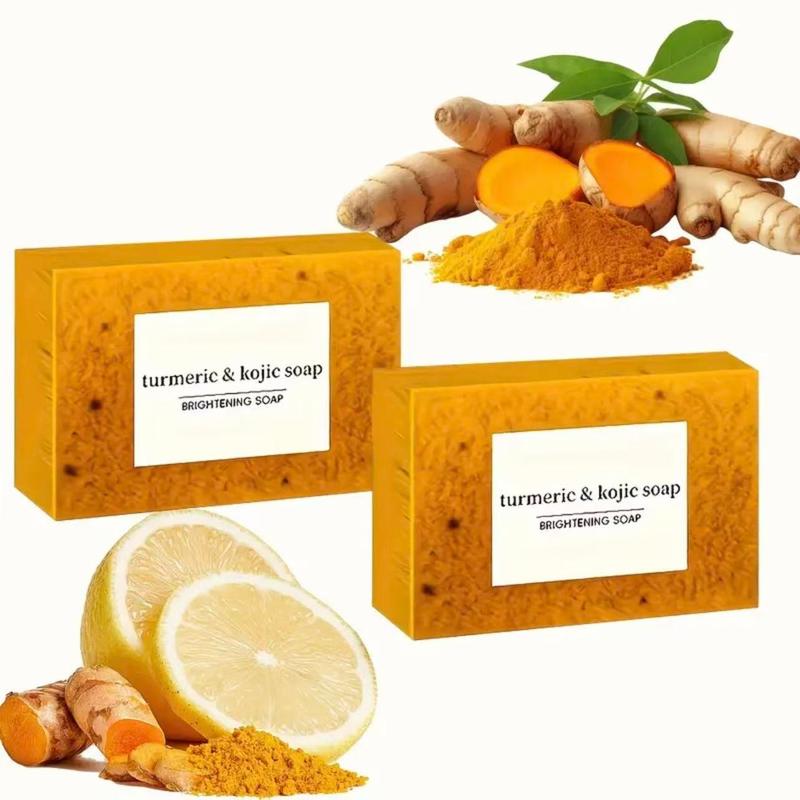 2/3/5pcs Turmeric Soap Lemon Soap Kojic Acid Soap, 100g Per Bar, Alcohol-Free Suitable for All Skin Types, Deep Moisturizing Cleansing Hand Face Wash