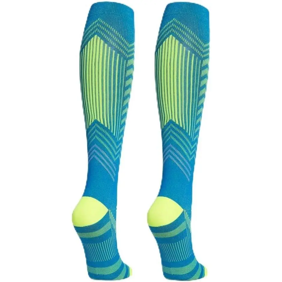 Reflective Compression Socks for Men & Women,Knee High Athletic Compression Socks for Running,Cycling,Travel & Flying
