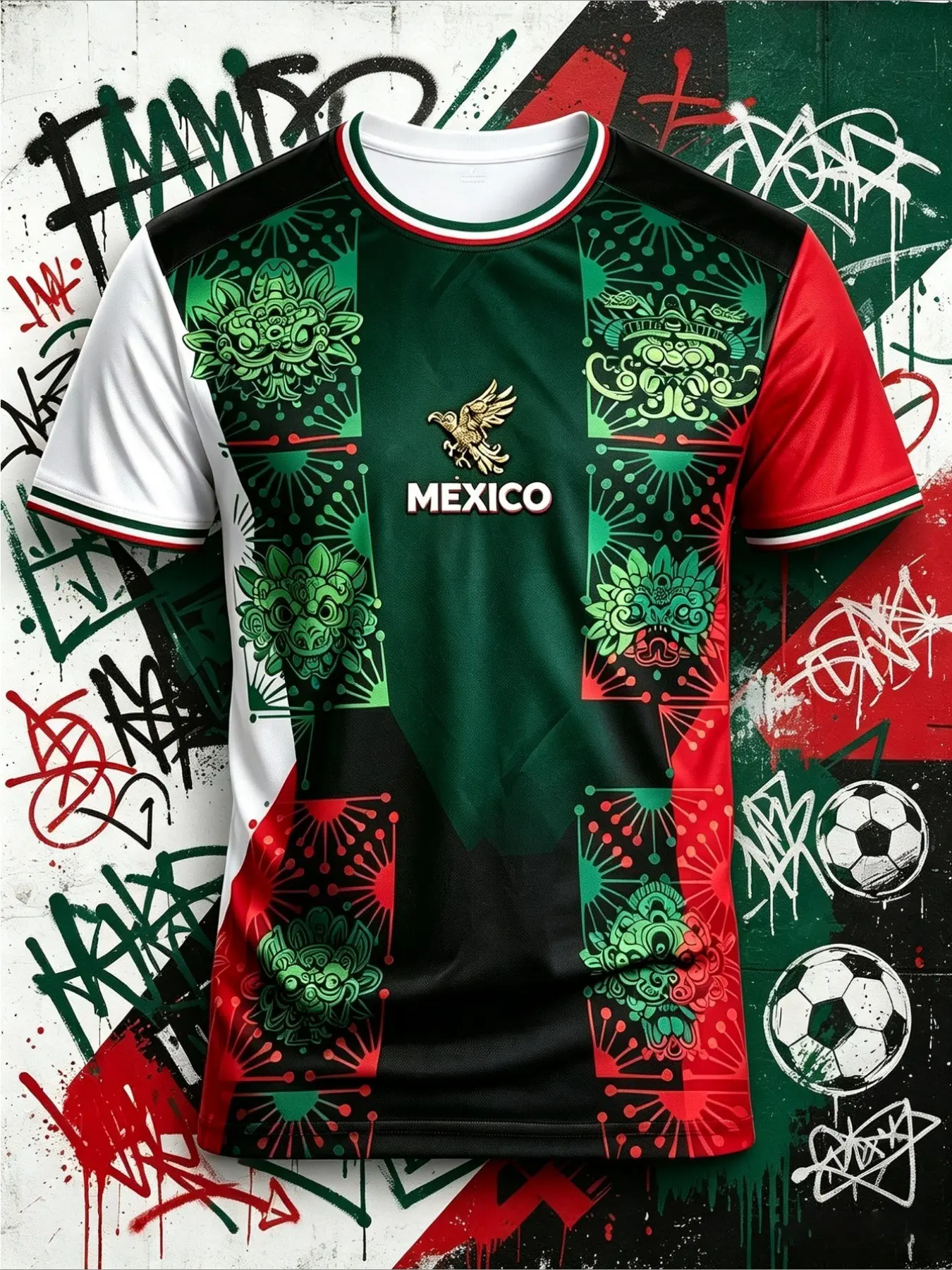 Men's Round Neck Short Sleeve T-Shirt, Mexican Style Sportswear, Lightweight Breathable, Perfect for Parties, Summer New Arrival, Outdoor Fashion