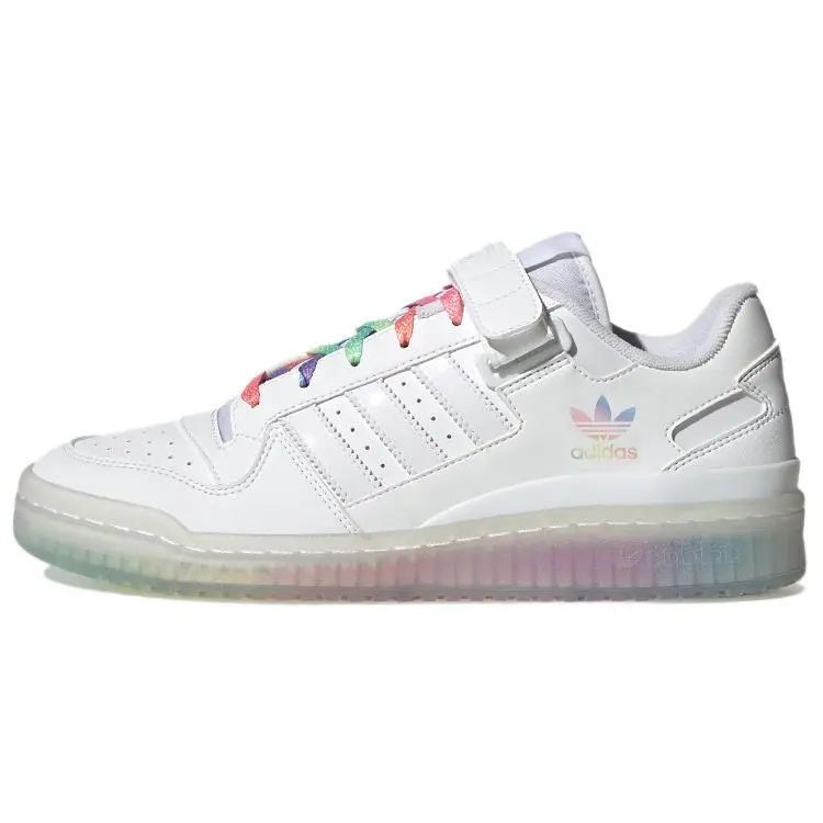 Adidas Originals Forum Velcro Rainbow Casual Lightweight Durable Low-Top Sneakers Unisex White Verifiable, with credentials and supporting global authentication