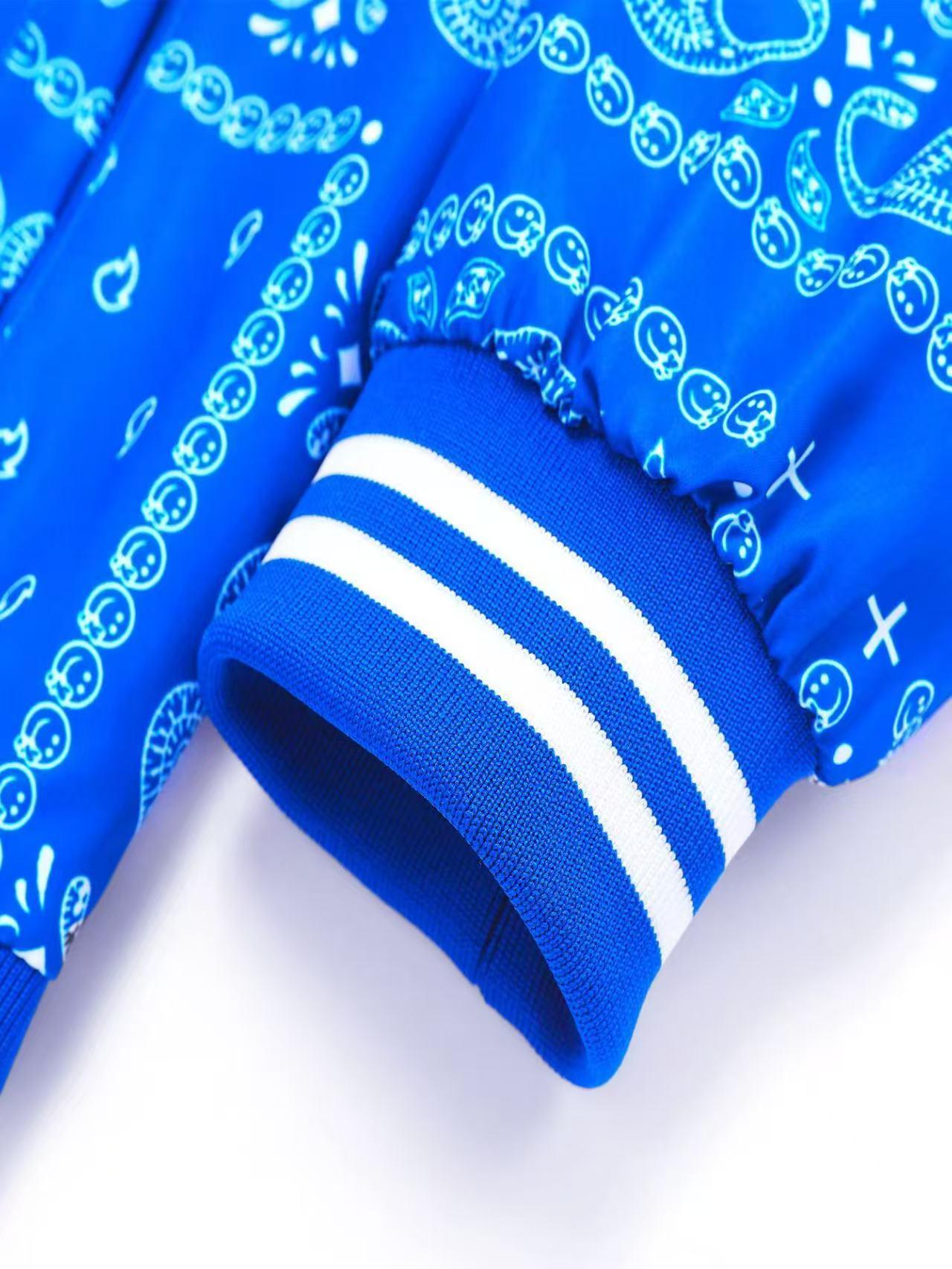 Men's Casual Cashew Flower Varsity Jacket, Vintage Lightweight Bomber Baseball Collar Jackets, Classic Fabric, Men's Fashion Stylish, Men's jackets, Streetwear, Men's Clothing Halloween Gifts SpringStatements