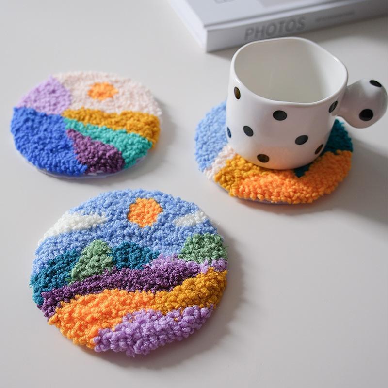 DIY Punch Needle Embroidery Kit Complete Craft Set With Patterns Tools Threads And Hoops Creative Handmade Project For Beginners Ideal For Home Decor And Leisure Crafting Activities