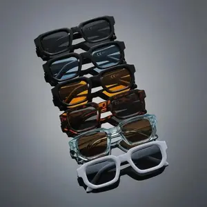 6 Pack Unisex Minimal Square Frame Glasses, Lightweight Sturdy Non-Prescription Decorative Eyewear, Trendy Casual Fashion Accessory. Versatile Daily Styling Frames for Back to School, Street Outfits, Screen Use & All-Day Casual Matching