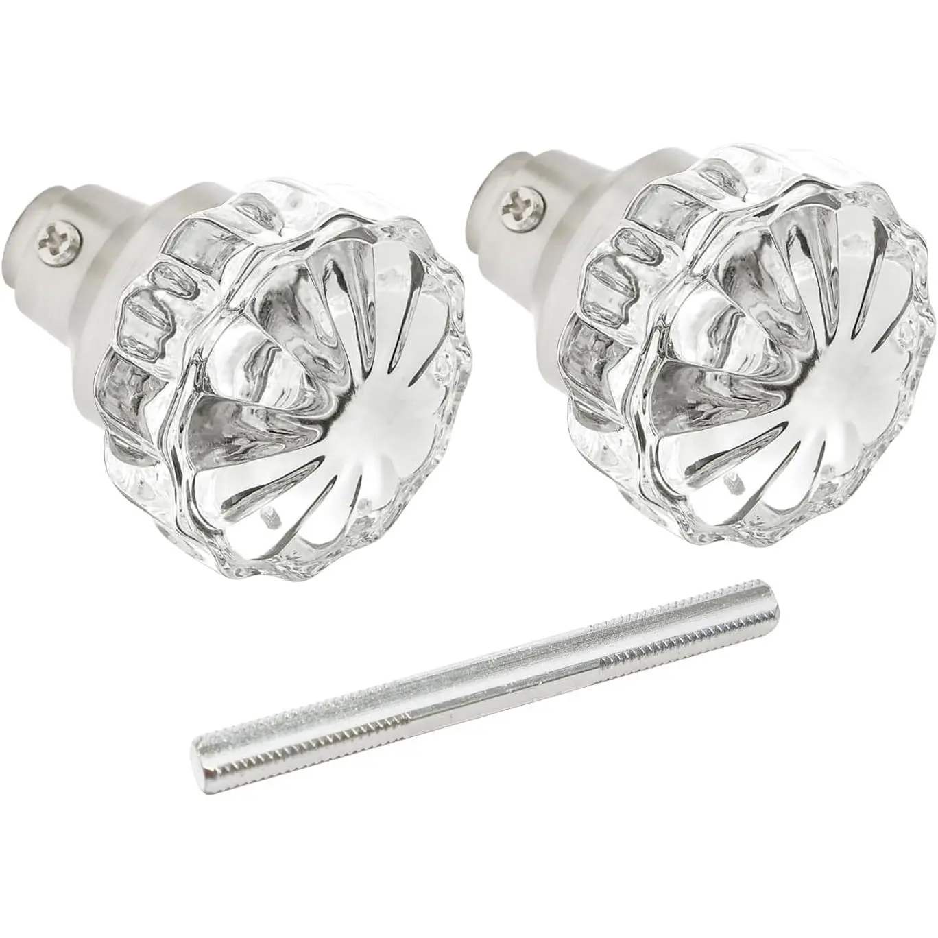 Glass Door Knobs Interior -   Glass Knobs with Antique Mortise Lock  for Interior Doors, Cabinets, Old-World Style Restorations Brushed Nickel 1 Pack