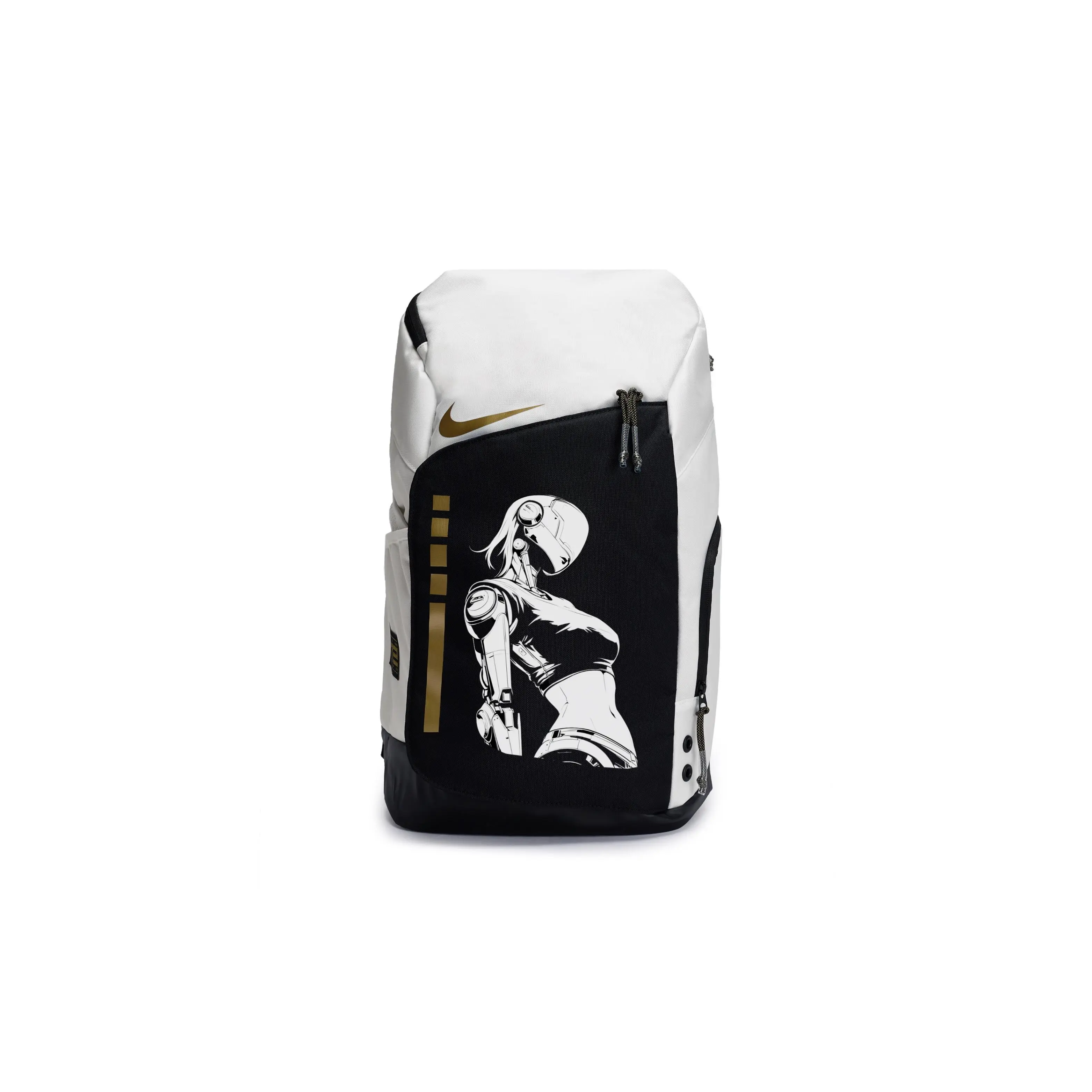 Nike Hoops Elite 811 Mech Girl Backpack – Unisex Casual Minimalist Daily Commuter Bag in Black and White