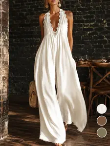 Women's Boho Vacation Sleeveless Jumpsuit, Multi-Color Options, Loose-Fit, Summer, Perfect for Various Occasions