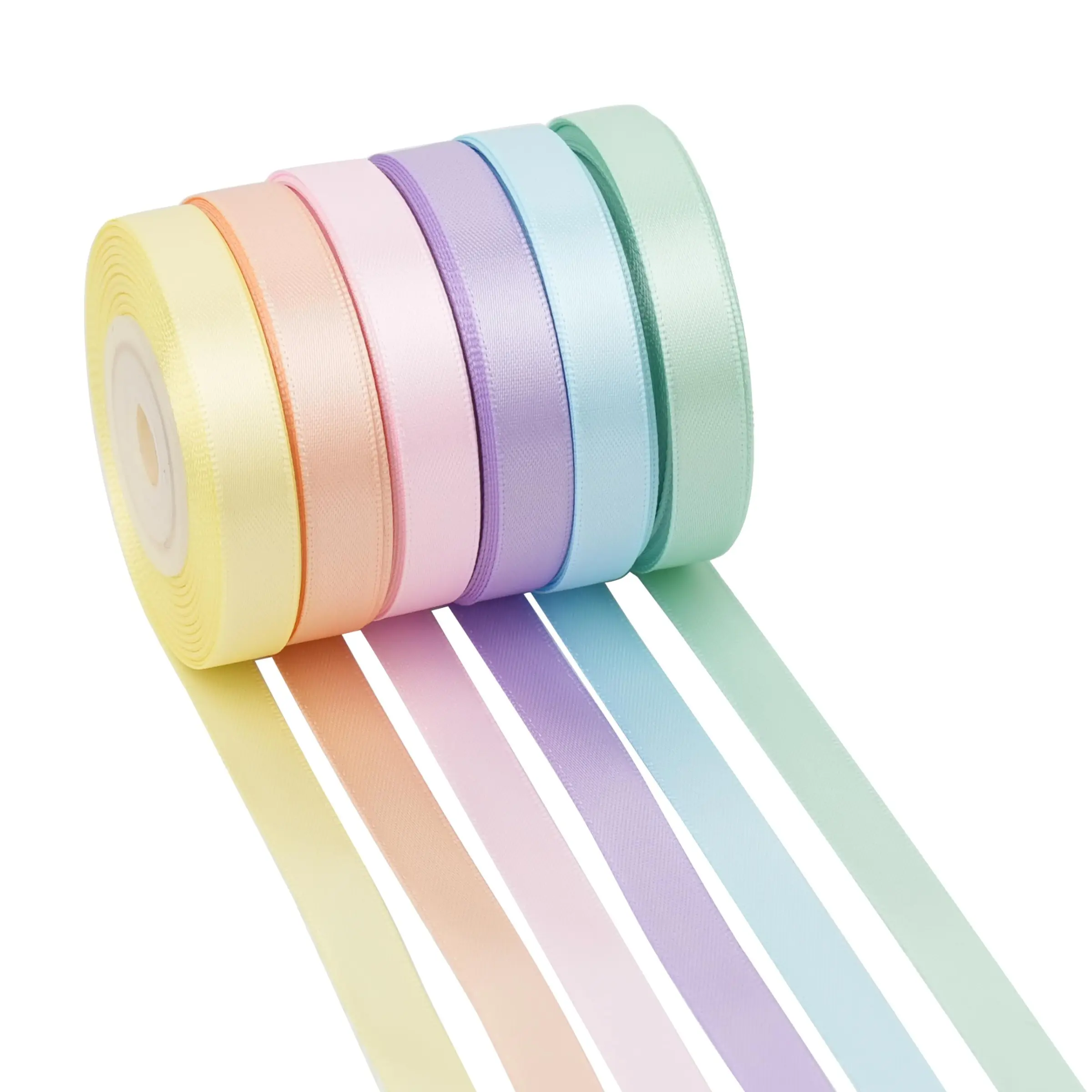 Rainbow Ribbon Set, 1cm 2.5cm 3.8cm Ribbons for Crafts, Bouquets, Parties, Weddings, Multicolor Satin Bows, Perfect for Decorations