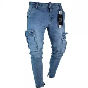 Trendy Men's Skinny Jeans, Ripped Knee Design with Zipper & StretchLF806