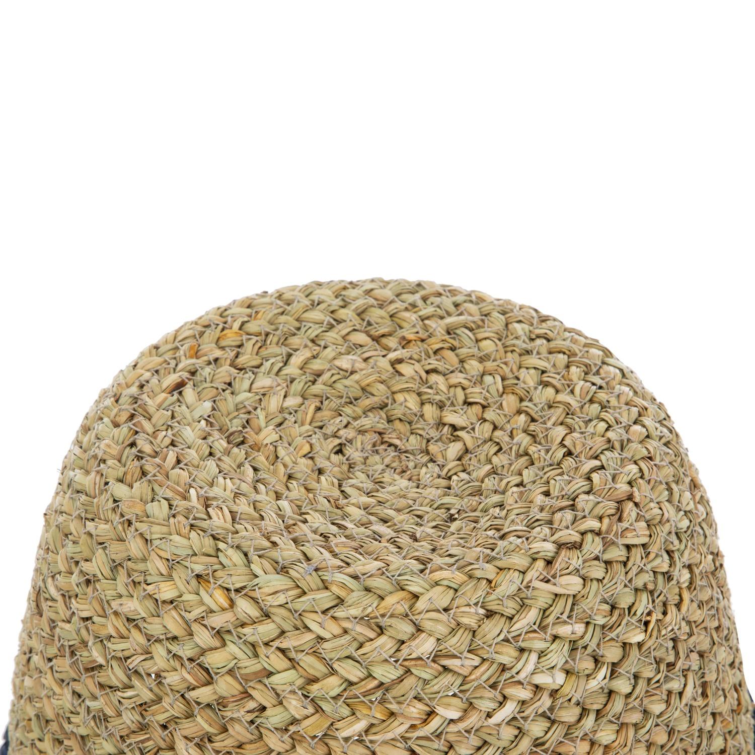 [Home Decor] Two-Tone Seagrass Basket - 11x8.3 Inch Navy & Natural Storage Bin for Shelf Organization & Displays