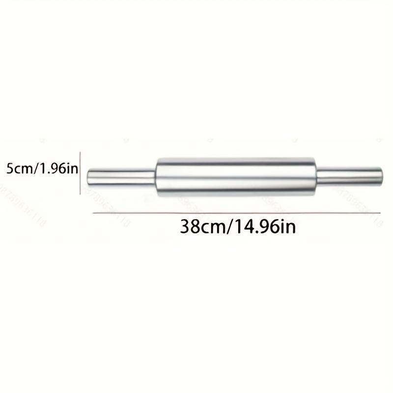 SHAON Stainless steel rolling pin with anti slip handle - professional dough roller - durable manual noodle press | suitable for pizza, cookies, pastries, pasta | easy to clean household baking artifact, Christmas and Halloween gifts