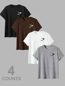 Minimalist Shark Triangle Print Set, 4 Colors, Versatile Inner and Outer Wear, Casual Long Loose-Fitting Clothes, H-Type Silhouette