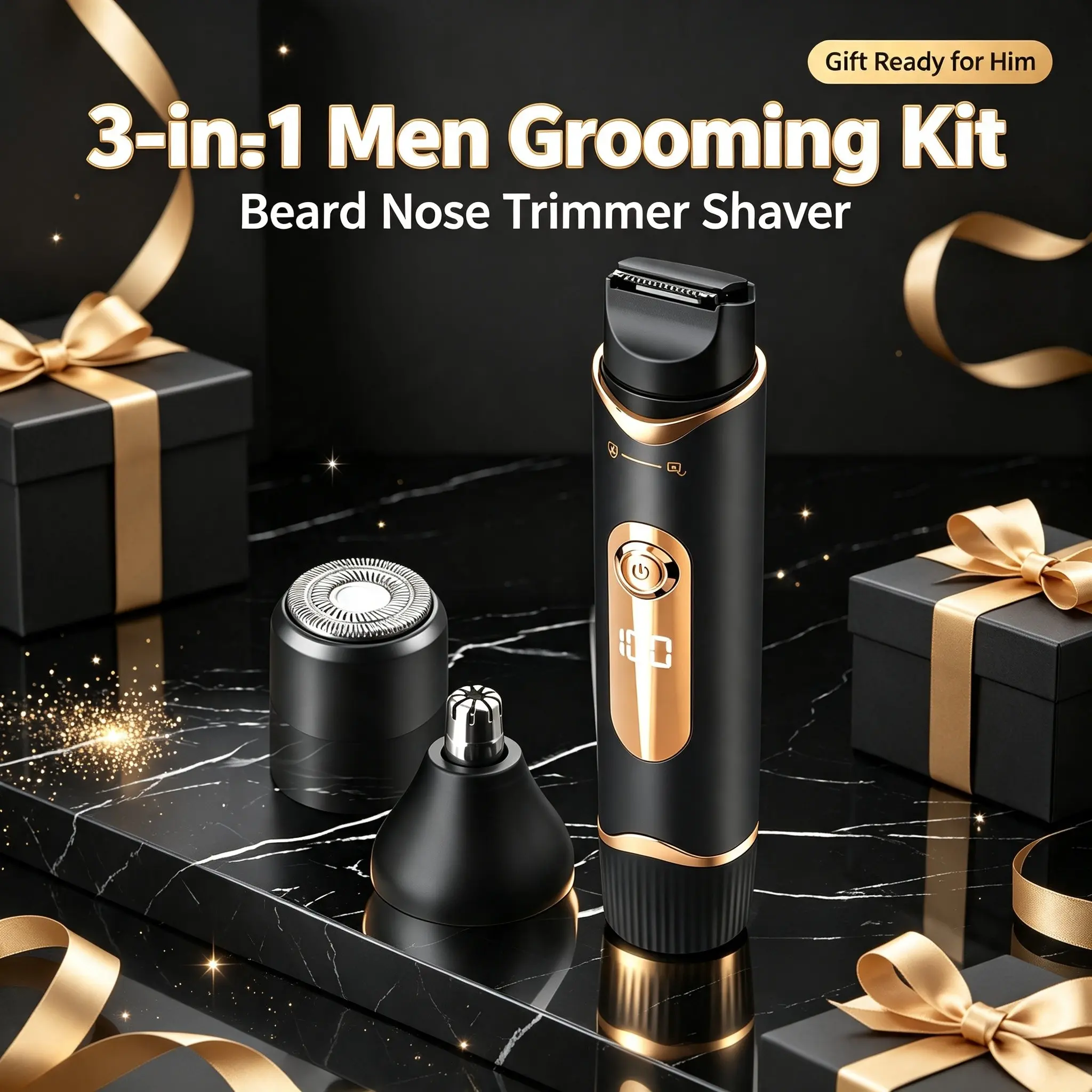 Portable Mini Electric Shaver for Men, USB Rechargeable Dual‑Blade Pocket Shaver with LED Power Display, Waterproof Cordless Travel Beard Trimmer Shaving Tool, Ideal for Business Travelers, Office Workers & Daily Home Use for Men Gift‑giving