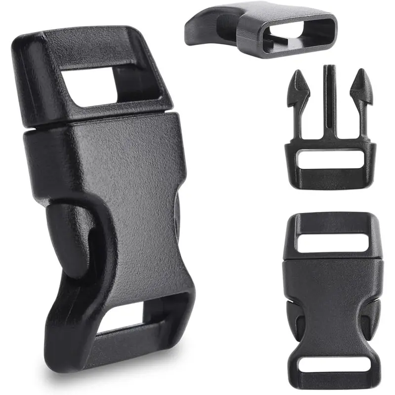 Outdoor activitiesCooBigo 30 Pack 5/8 Inch Curved Paracord Bracelet Clip, Plastic Side Release Buckles for Parachute 550 Cord Paracord Bracelets Clasp Dog Collar Buckle DIY Craft Accessories