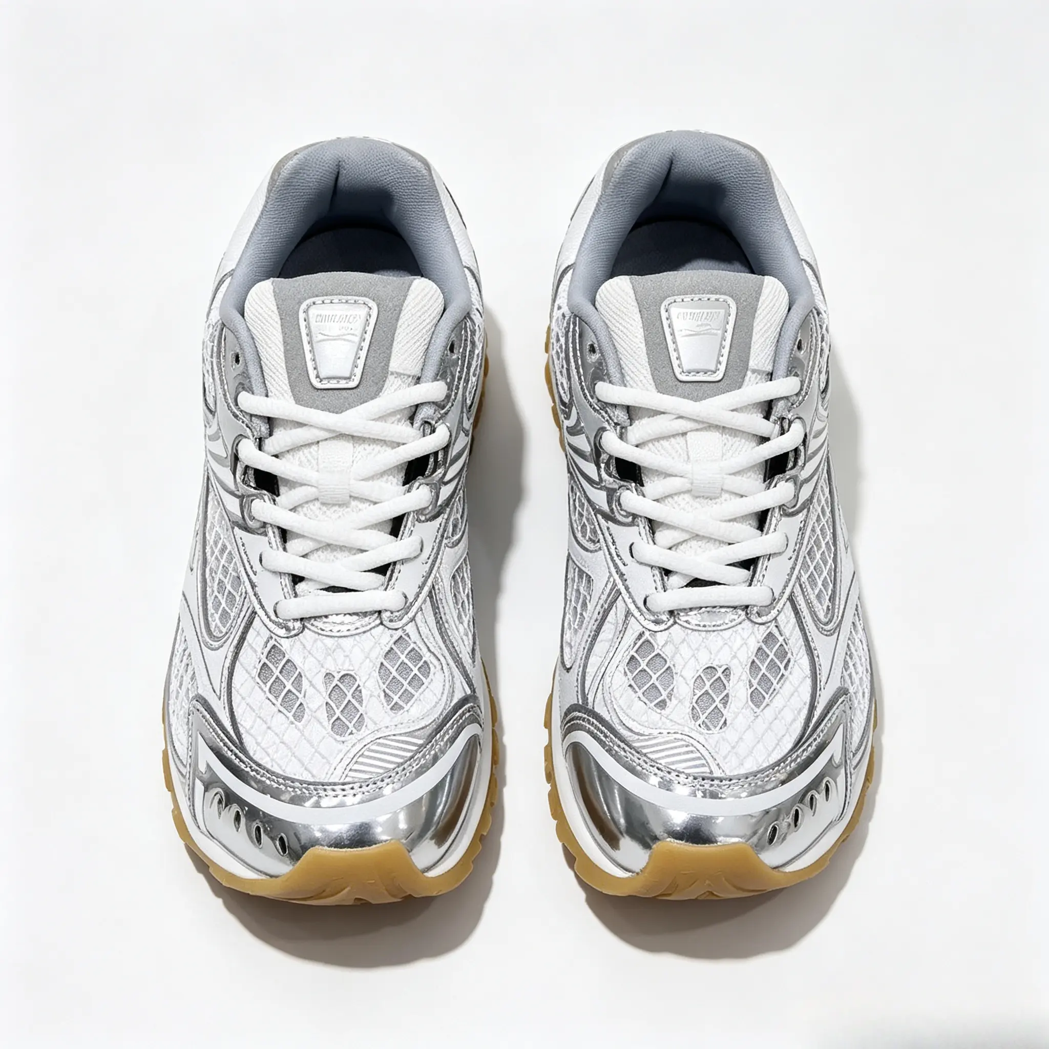 2026 Spring New Couple Trendy Running Shoes, Lightweight Breathable Mesh Sport Sneakers, Comfortable Textile Casual Shoes for Men and Women Stylish design in Summit White Metallic Silver. Durable materials ensure long-lasting use. Avail