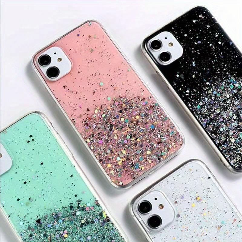 Clear Glitter TPU Phone Case For iPhone 17 17 Pro 17 Air 17 Pro Max 16 15 14 13 12 11 X XR XS 7 8 Plus Series, Transparent Bling Protective Cover