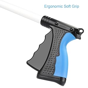 Lightweight Extra Long Handy Trash Claw Grabber, Grabber Reacher Tool, 32" Grabbers, Mobility Aid Reaching Assist Tool for Trash Pick Up, Nabber, Litter Picker, Arm Extension (Blue)