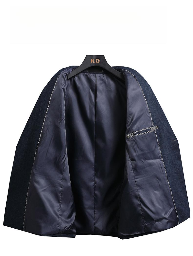 Men's Black Double-Breasted Slim Fit Blazer  Peak Lapel Korean Style Casual Business Suit with Side Vents