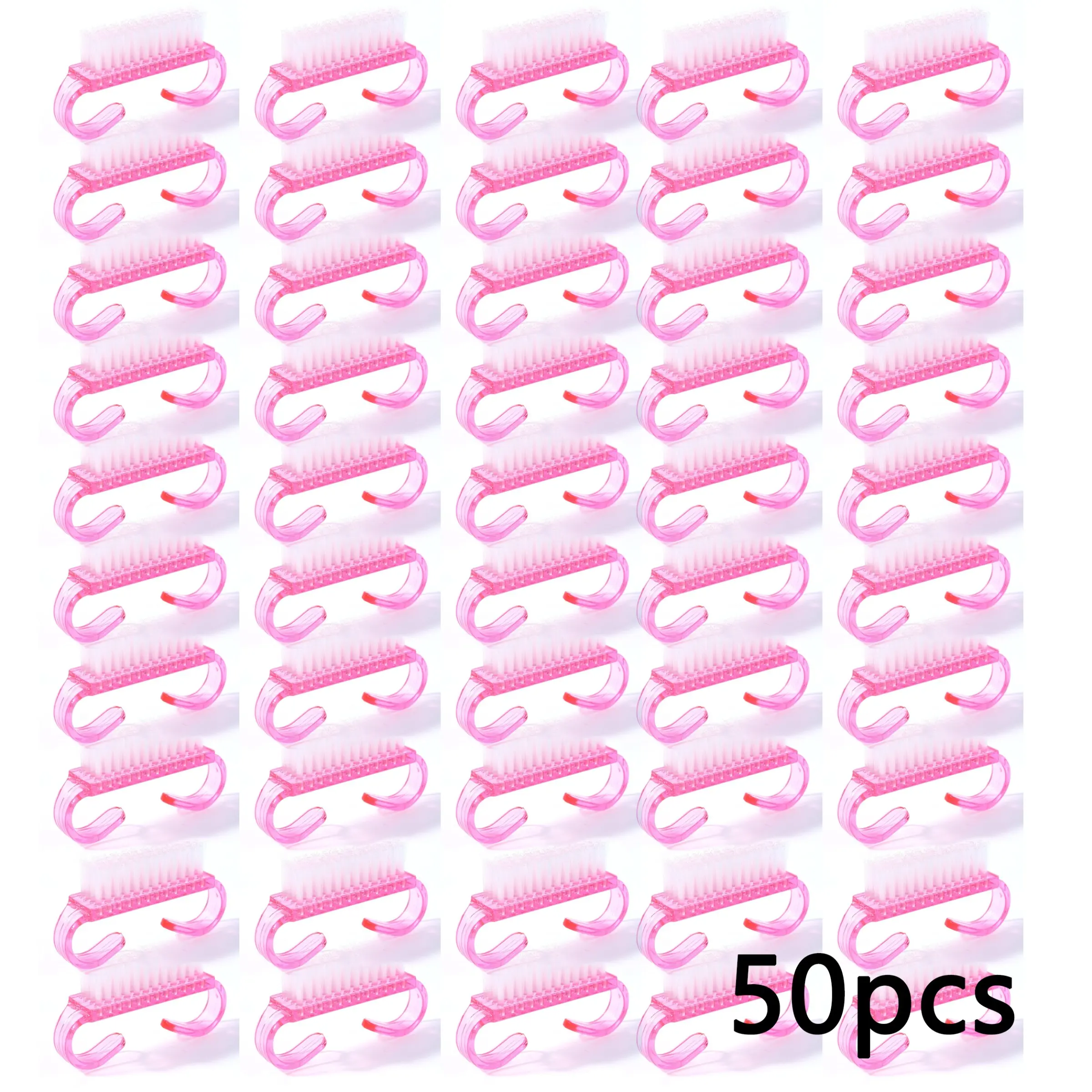LULAA 50 Pcs Finger Ring Horn Nail Dust Brush Portable Soft Bristle Manicure Cleaning Brush Nail Powder Remover Brush DIY Nail Art Salon Manicure Pedicure Care Tool