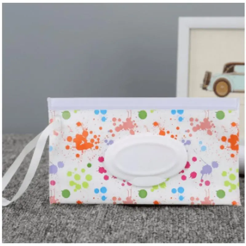 EVA  Wet Wipe Pouch Cute Snap-Strap Refillable Wet Wipes Bag Flip Cover Tissue Box Outdoor Useful Newborn Stroller Accessory