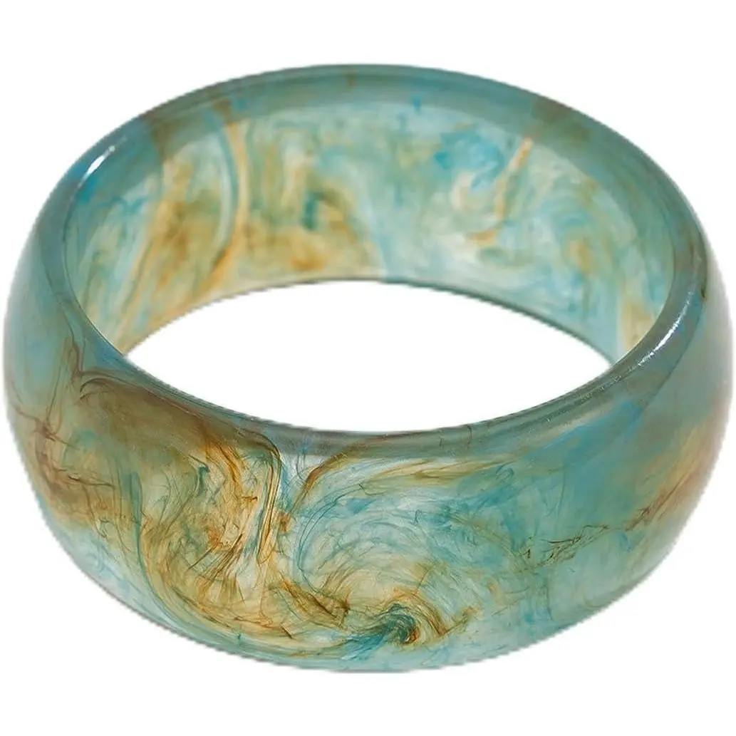 Exaggerated Colorful Irregular Geometric   Bangle Bracelet  Chunky Multicolor Round Square Acetate Wide Transparent Wristband Bracelet for Women