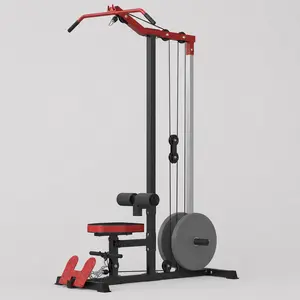 Tower Fitness Equipment with Lat Pull Down, Lat Row, High & Low Pulley Station, Flip-Up Footplate, and AB Crunch Harness for Home Gym Barbell Clamps
